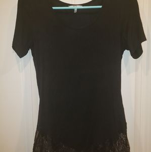 BKE black top with lace detail
